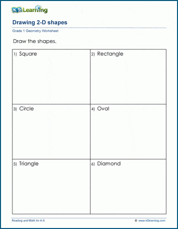 Identifying shapes worksheets