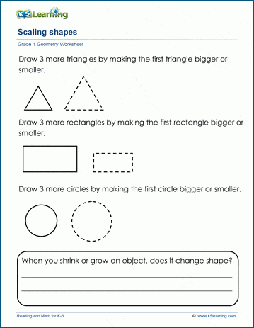 Identifying shapes worksheets