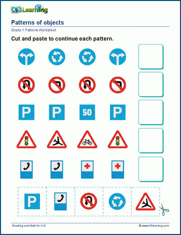 Patterns of objects worksheet