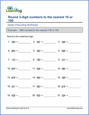 Rounding to the Nearest Tens or Hundreds, Algebra