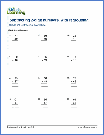 double digit subtraction with regrouping pdf two digit subtraction