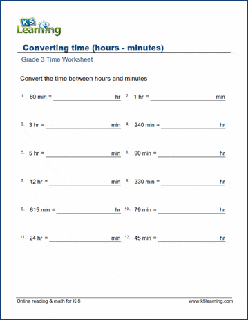 Conversiones - tiempo - worksheet