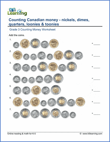 grade 3 math worksheets canada