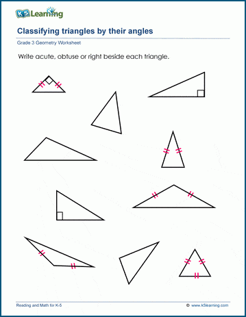 Triangles worksheets
