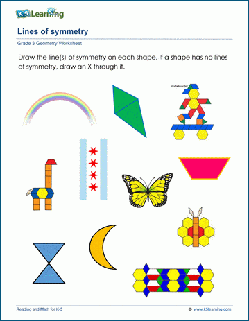 Lines of symmetry worksheets