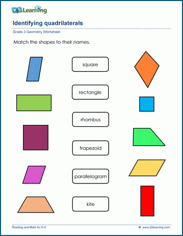 Quadrilaterals worksheets | K5 Learning