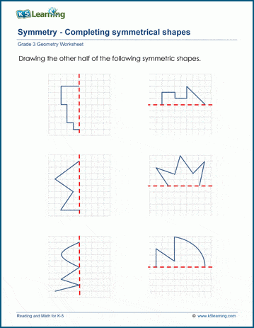 Symmetrical shapes worksheets