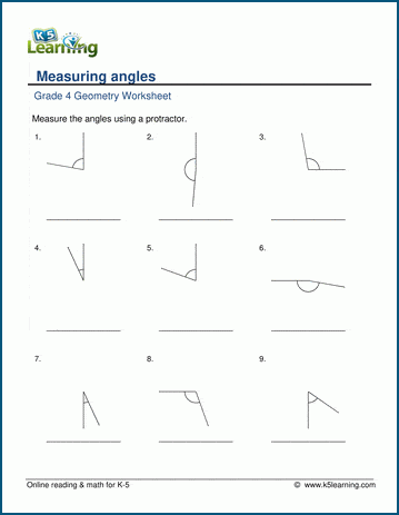 Measuring angles worksheets