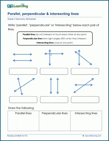 Parallel and perpendicular lines worksheets | K5 Learning