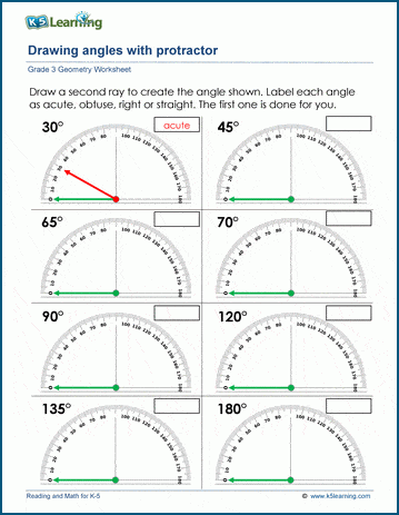 Using a protractor worksheets