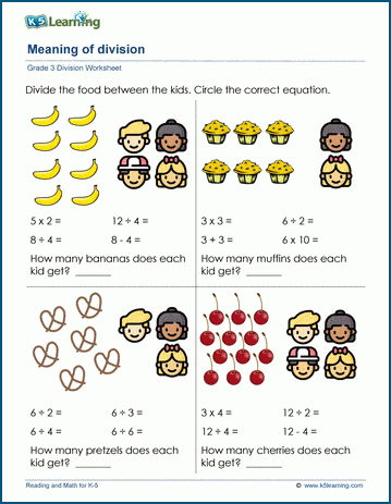 division sentences worksheets k5 learning