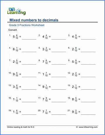 Convert mixed numbers to decimals