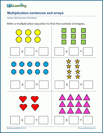 Multiplication sentences & arrays | K5 Learning