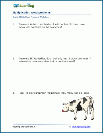 multiplication and division word problems k5 learning