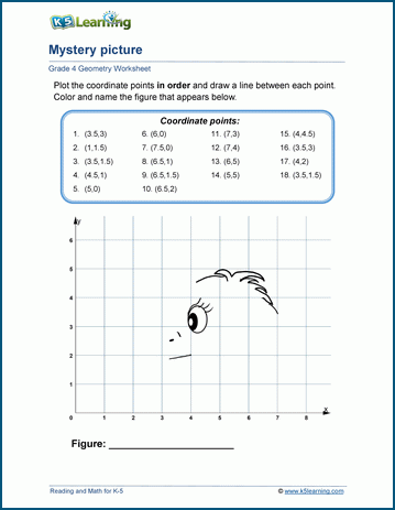 Coordinate grid pictures worksheets | K5 Learning
