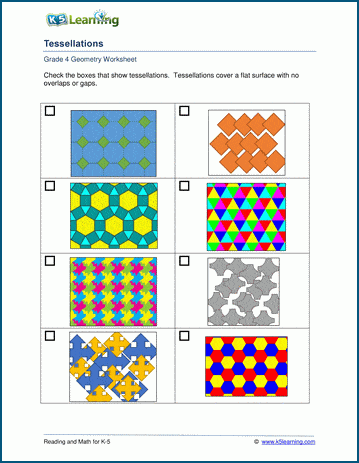 tessellations worksheets k5 learning
