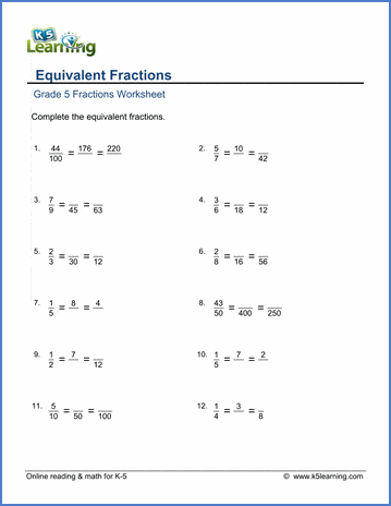 fraction homework 5th grade