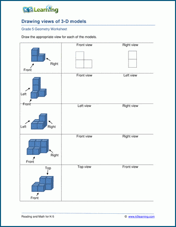 3-D Models Worksheets