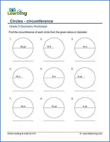 Grade 5 measure circumference of circle