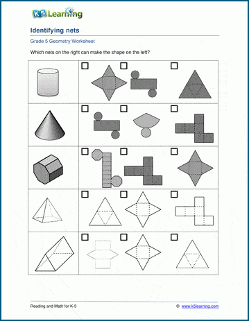 Positions and 2D Shapes Worksheets