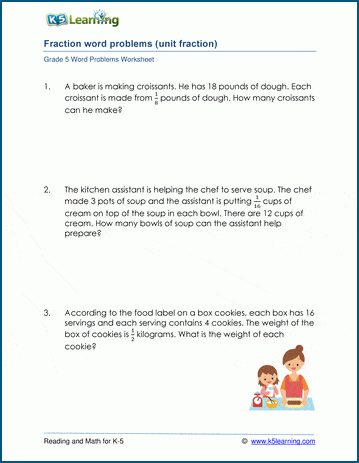 Division with unit fractions word problems | K5 Learning