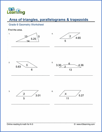 12 Free Area of a Triangle Worksheets