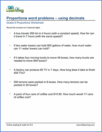 problem solving decimals grade 6