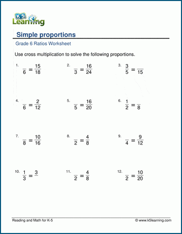 ratio and proportion problem solving for grade 6