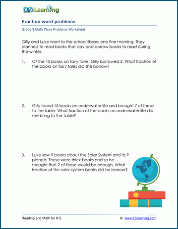 fractions problem solving grade 3