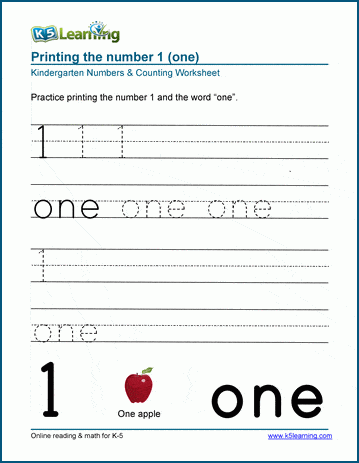 Numbers Worksheets Learning Numbers For Preschool