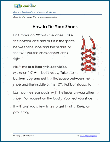 Grade 1 Children's Story - How to Tie Your Shoes