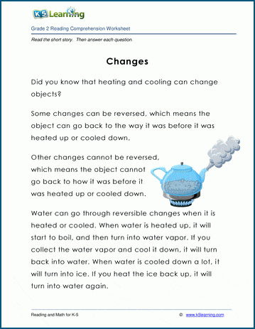 Grade 2 Children's Story - Changes