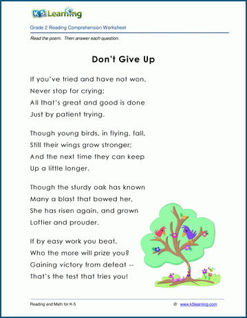 Grade 2 Children's Story - Don't Give Up