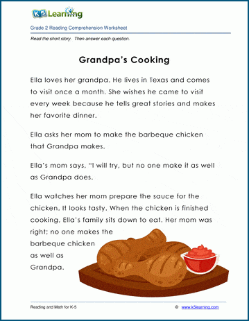 Grade 2 Children's Story - Grandpa's Cooking