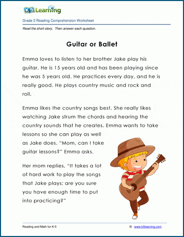 Grade 2 Children's Story - Guitar or Ballet?