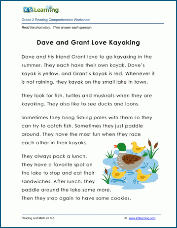 Grade 2 Children's Story - Dave and Grant Love Kayaking