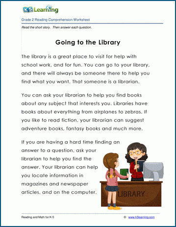 Grade 2 Children's Story - Going to the Library