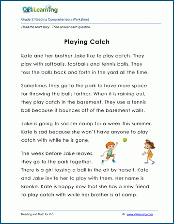 Grade 2 Children's Story - Playing Catch