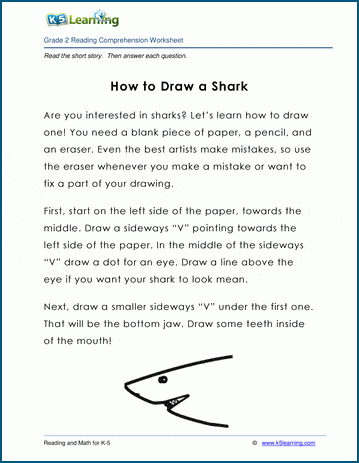 Grade 2 Children's Story - How to Draw a Shark