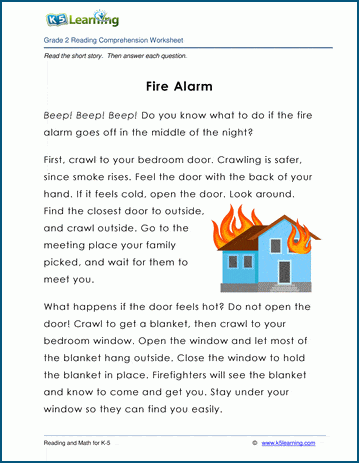 fire alarm grade 2 children s story k5 learning