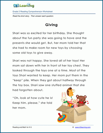 Story online exercise for grade 2