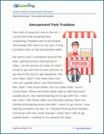 Grade 3 Children's Story - Amusement Park Problem