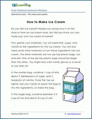 Grade 3 Children's Story - How to Make Ice Cream