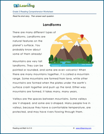 Grade 3 Children's Story - Landforms