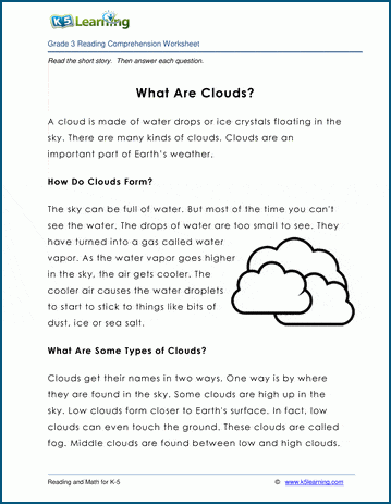 Grade 3 Children's Story - What are Clouds?