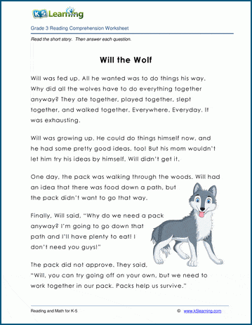 Grade 3 Children's Story - Will the Wolf