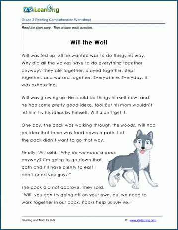 will the wolf grade 3 childrens story k5 learning