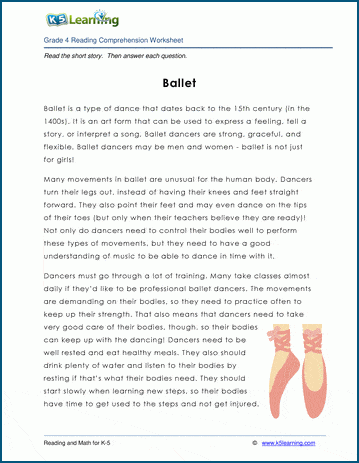 ballet grade 4 childrens story k5 learning