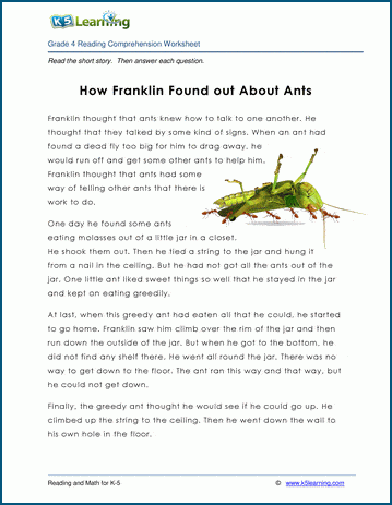 Grade 4 Children's Fable - How Franklin Found out about Things