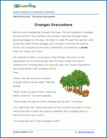 Grade 4 Children's Story - Oranges Everywhere